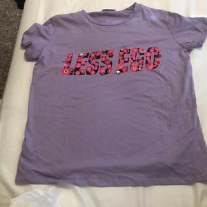 Purple “less ego” t shirt